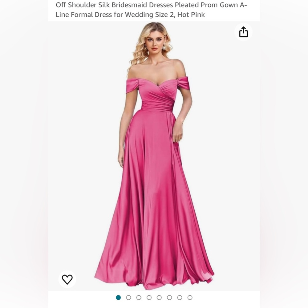 Off Shoulder Silk Bridesmaid/ Prom Dress 👗